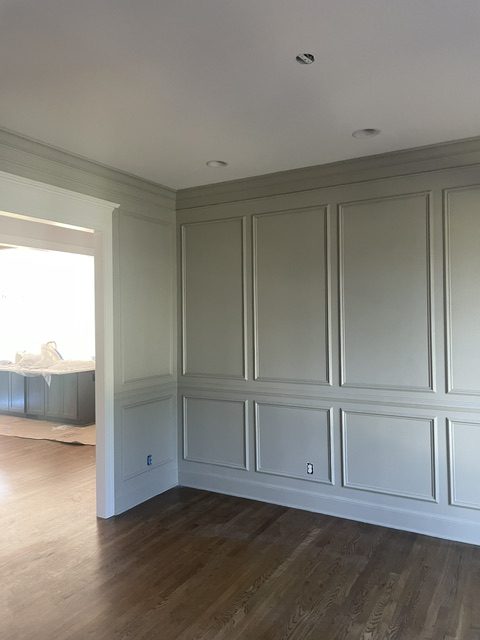 gray paneled room painting by 99 Dollar Painter in Middle Tennessee