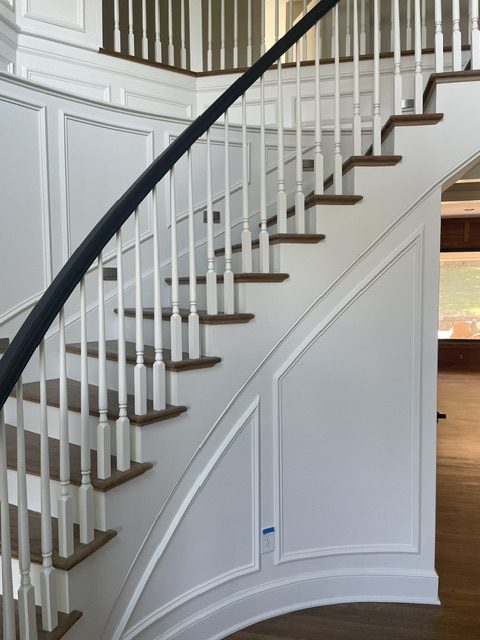 two tone staircase painting by 99 Dollar Painter in Middle Tennessee